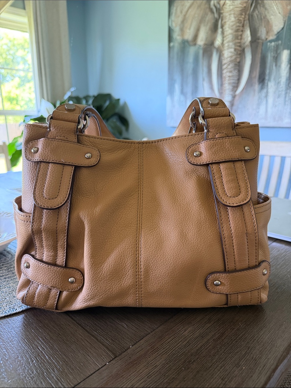 TIGANELLO Tan Leather Shoulder Bag